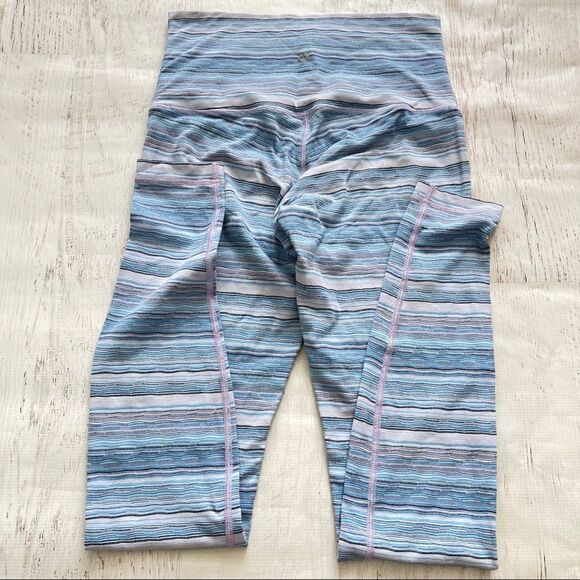 Lululemon wunder under pant (hi-rise) 29” in wave twist lilac caspian blue Sz 6 - Picture 7 of 8